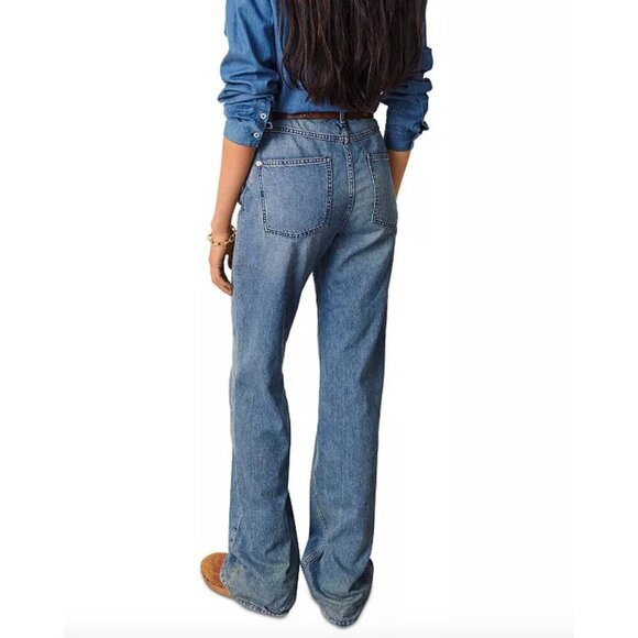 ba&sh Clifford High Rise Straight Leg Jeans in Blue Jeans Size Large 31" Waist - Picture 2 of 11